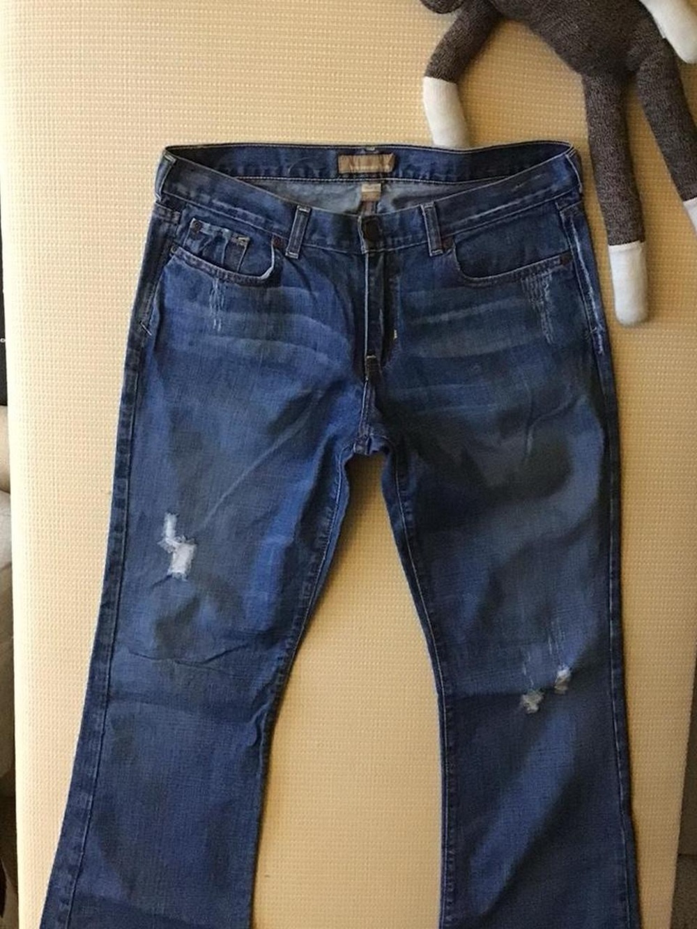 Abercrombie & Fitch Y2K Vintage 5 Pocket Women's Distressed Indigo Bootcut Jeans